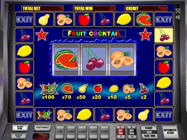 Играть в бонусном раунде Фруктового Коктейля Бонусная игра в Клубничках